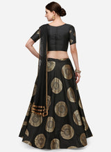 Black Chakra jacquard Lehenga