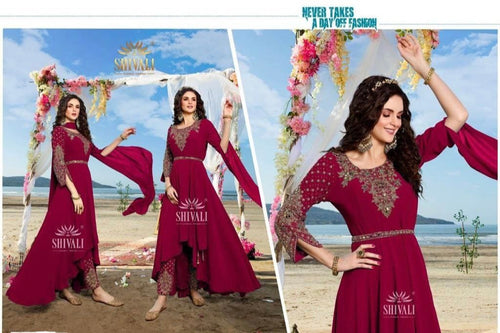 High low stylish stitched anarkali