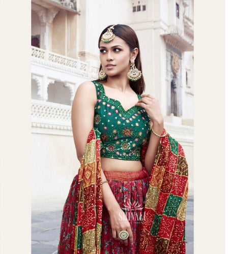 Bandhani style Lehenga - readymade