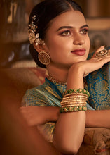 Kanchivaram silk saree with copper zari