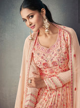 Sunaish - Peach long top Lehenga