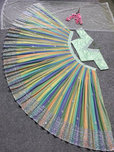 Multi colour digital print Lehenga