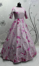 Shibori print sequinned gown