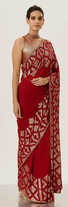 Celebrity inspired red sequins saree