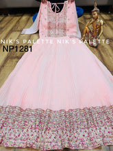 Niks collection: georgette pleated anarkali In baby pink