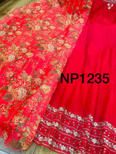 Niks collection: red anarkali with floral dupatta