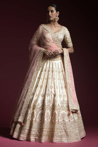 Light pink satin Lehenga