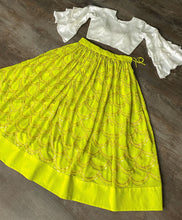 Indo western stylish lime green Lehenga
