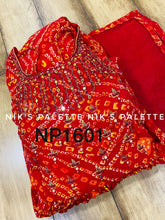 Niks collection - red bandhani gown with lots of flair