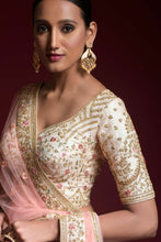 Light pink satin Lehenga