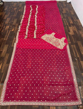 Ruffle saree with mirror work