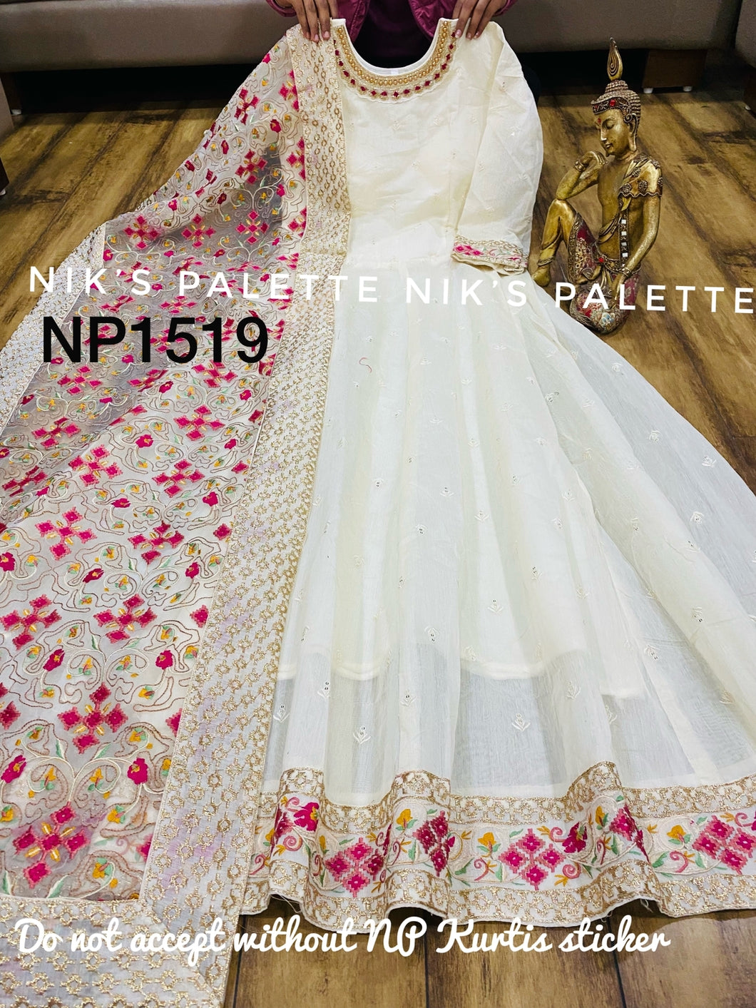 Niks collection: chanderi gown with beads and sequins