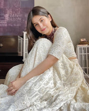 White wavy sequinned Lehenga