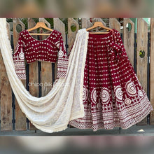 Maroon embroidered Lehenga