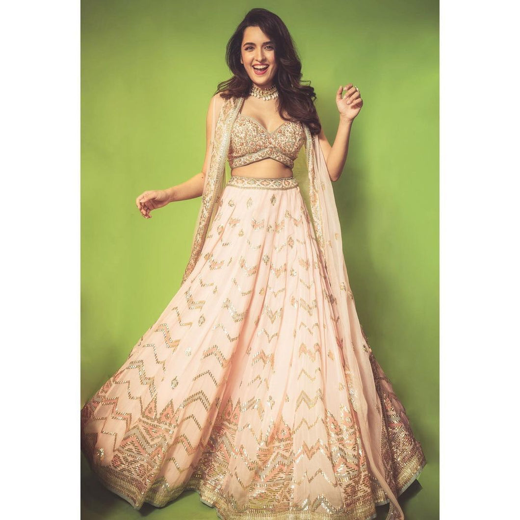 Peachy sequin Lehenga