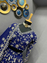 Yankita inspired navy blue and gold sequins