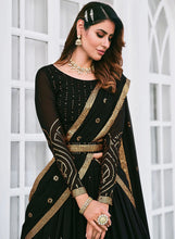 Misha collection vol 3 - exquisite black and gold long sleeves designer Lehenga