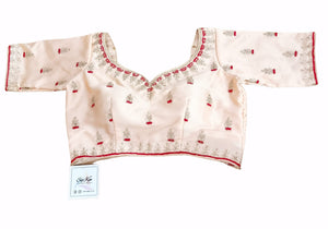 Cream and red exclusive blouse