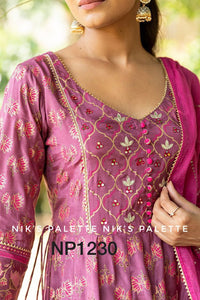 Maslin silk anarkali gown readymade