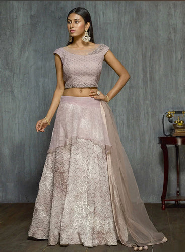 Mauve net ready stitched Lehenga (UK Size 10)