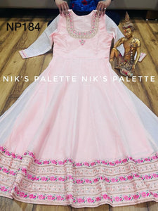 Niks collection - baby pink silk anarkali