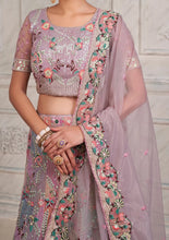 Lilac with multi pastel coloured Lehenga