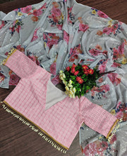 Partywear - floral Digital print sequins saree