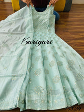 Karigari collection: Sea green chanderi gown