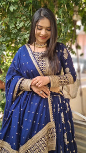 Indigo blue wedding Lehenga