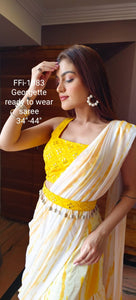 Chic style ready to wear ruffle saree