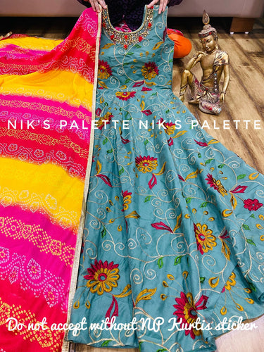 Niks collection: Blue floral and bandhani