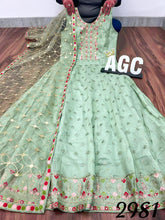 AGC Collection- partywear sea green silk gown