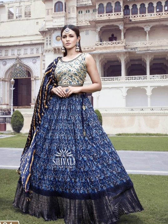 Bandhani style Lehenga - readymade