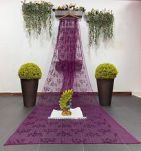Partywear purple sequinned saree