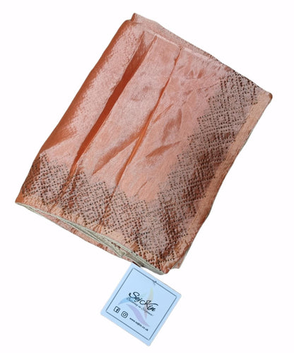 Peach swarovski silk dupatta