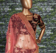 Sabyasachi inspired maroon royal look Lehenga (with 2 dupattas)