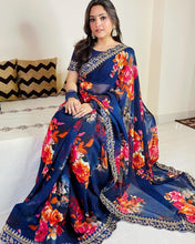 Chiffon digital floral sarees - lots of colours