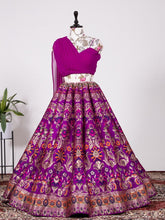 New colour - Indo western: magenta sweetheart banarasi Lehenga (waist 34 inches)