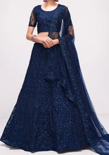 Midnight blue sequinned designer Lehenga