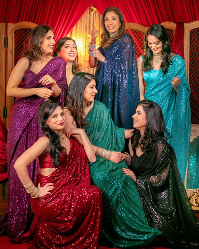 Spain dreams: sequins saree