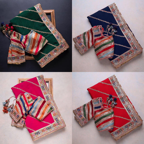 Multiple sequins saree in 4 colours