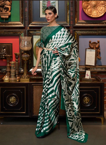 Printed Japan crepe saree