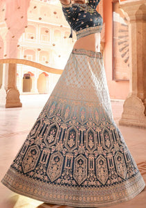 Elna wedding Lehengas: navy blue