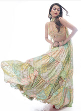 Kansi readymade collection - Printed multi colour chinon lehenga