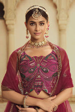 Misha collection - shaded deep pink sequins Lehenga