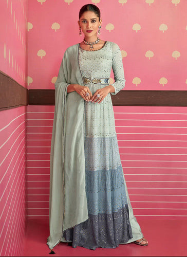 Janisha - Georgette embroidered gown