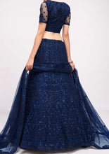 Midnight blue sequinned designer Lehenga