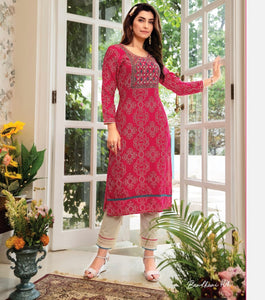 Bandhani kurti and pants set