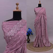 Silk chikankari work saree in lots of colours