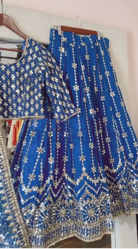 Electric blue sequins Lehenga